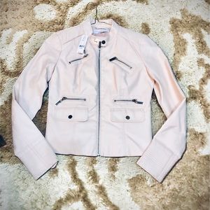 New York & Company Light Pink Faux Leather Jacket